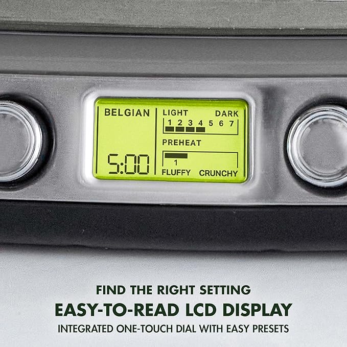 GreenPan Elite 4-Square Belgian & Classic Waffle Maker,Healthy Ceramic Nonstick Dishwasher Safe Plate, Adjustable Shade/Crunch Control, Wont Overflow, Easy Clean, Breakfast,PFAS-Free,Graphite