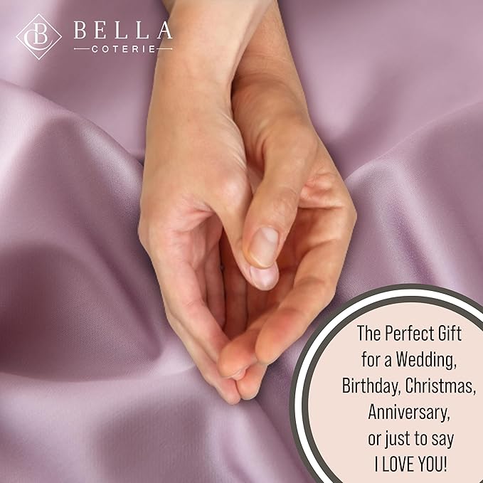 Bella Coterie Luxury Bamboo Viscose Split King Size Sheet Set | 100% Organically Grown | Ultra Soft | Cooling for Hot Sleepers | 18" Deep Pocket [Lilac]