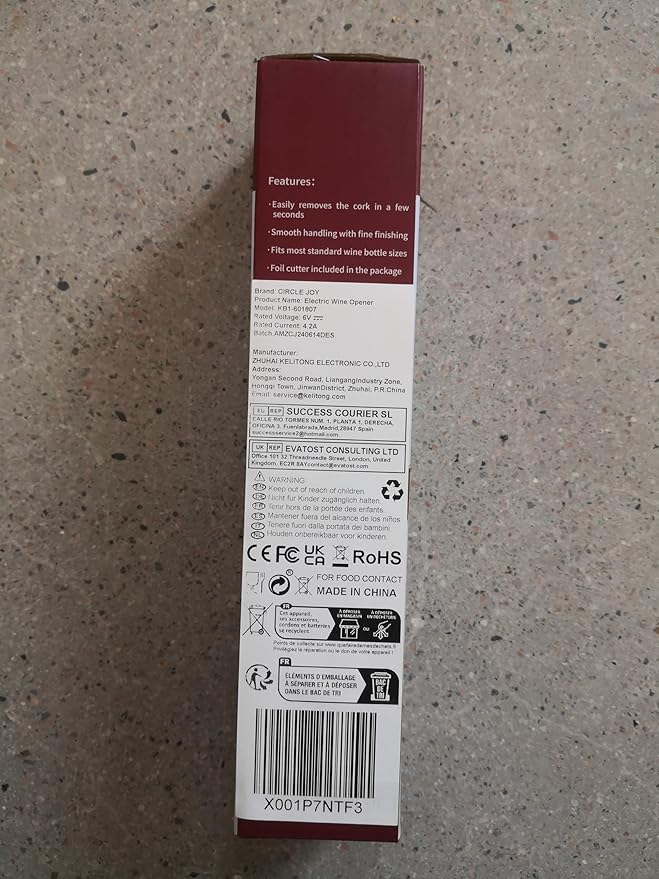 CIRCLE JOY Electric Wine Opener, Battery Wine Opener, Wine Bottle Opener, Electric Corkscrew, Wine Puller, Wine Screwpull, Uncorker, Cork Remover, Stainless Steel