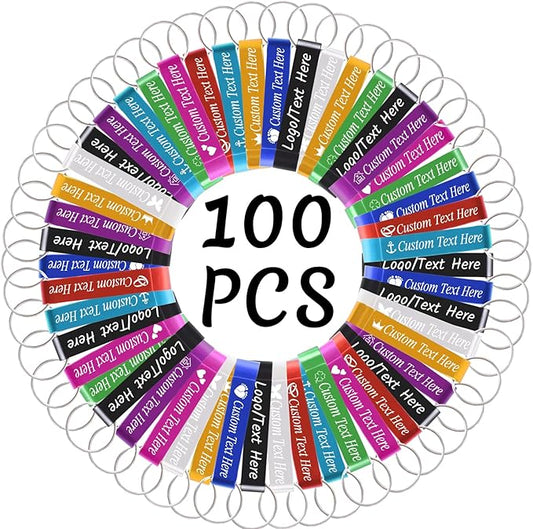 100PCS Personalized Bottle Opener Keychain Bulk Custom Beer Bottle Opener with Logo Text Engraved Wedding Bottle Opener Favors Customized Gifts for Guests Baby Shower Birthday Party-Assorted
