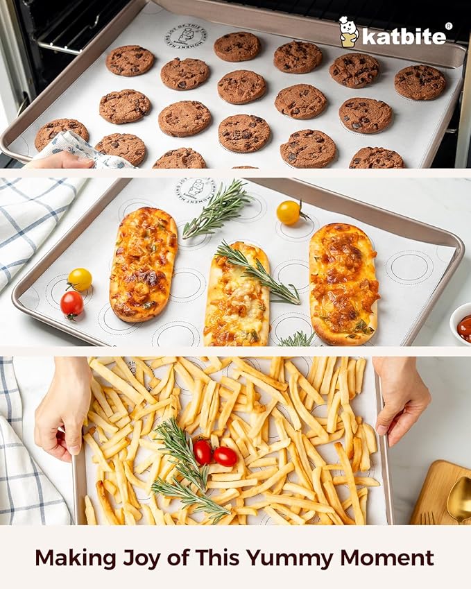 Katbite 100 Macaron Parchment Sheets Template Baking, Cookie Parchment, Printed Circle Baking Stencil for Macaron Cookie, 12x16 In, Non-Stick & Heavy Duty, Pre-cut Paper for Chicken Pizza French Fry