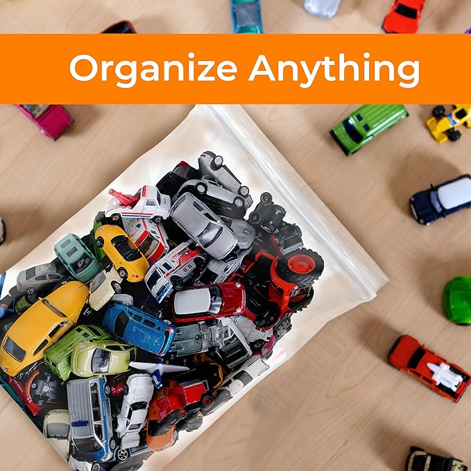 SNL | 8" X 10" - 2 MIL - 1,000 Bags | Large | Strong | Zipper Lock Reclosable, Clear, Disposable, Plastic Bags, For Food and Storage