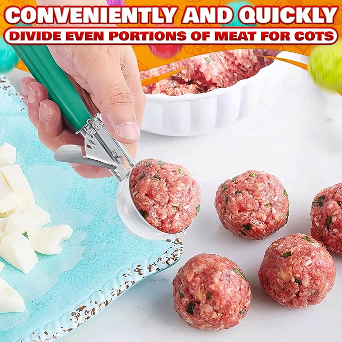 2.67Oz Ice Cream Scoop with Trigger #12 - Ice Cream Scooper for Portion Control, Gelato, Cookie Dough, Meatballs - Stainless Steel, Easy to Use & Clean, Rust & Stain Resistant, Ergonomic Non-Slip Grip