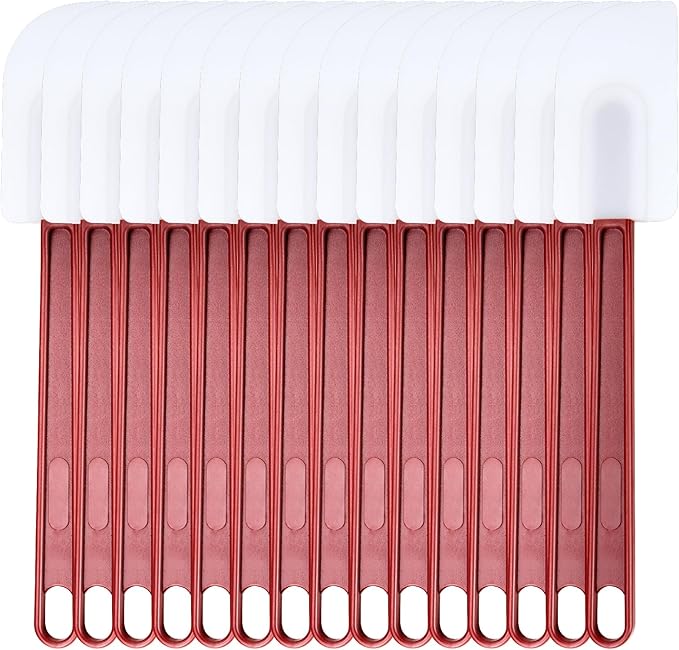 15 PCS Commercial Grade Silicone Spatulas Heat Resistant, 9.5-Inch Silicone Rubber Spatulas, Commercial Silicone Rubber Spatulas for Baking, Nonstick & BPA-Free
