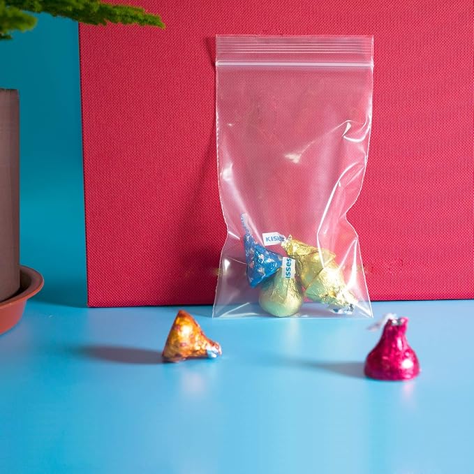 iMailer - 100 Pcs- 3" x 5" Clear Small Zip Bag - Reclosable Zip Plastic Poly Bags 2 Mil with Resealable Lock Seal Zipper for Photo, Jewelry, Bakery, Treats, Party Favors