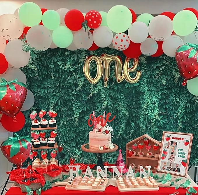 First Birthday Cake Topper - Red Glitter One Cake Decorating Supplies for Girls and Boys, Perfect for Baby Shower/Gender Revealing Party/Baby Party Photo Booth Props