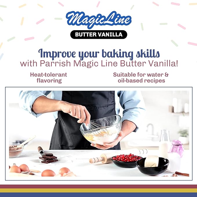 Magic Line Butter Vanilla Flavoring Oil for Baking - Replaces Vanilla Flavor Extracts (32 Ounces)