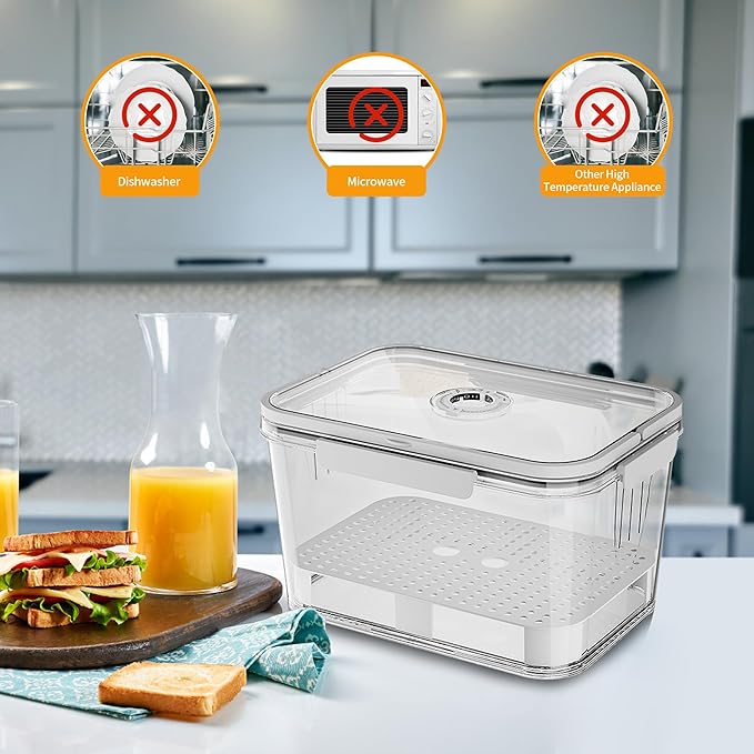 Portable Bread Box with Handles and Time Recording, Bread Storage Container for Kitchen Countertop, Breadbox Organizer Holder for Homemade Bread, Loaf Bread Keeper, Airtight Food Container Bin