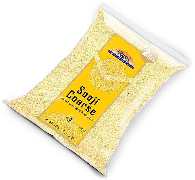 Rani Sooji Coarse (Farina, Suji, Rava, Rawa, Wheat Semolina) Flour 32oz (2lbs) 908g ~ All Natural | Vegan | NON-GMO | Kosher | Indian Origin