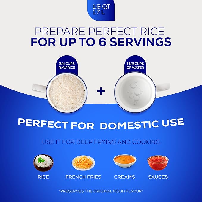 Universal (Extra Small) Caldero 6 Cups - 1.8 QT / 1.7 L, Stainless Aluminum Pot, Even Heat Distribution and Fast Cooking Dutch Oven Pot, Ergonomic Handles, Ideal for Rice, French Fries, and More