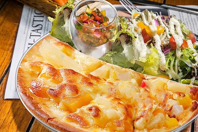 Pizza Pan, 13½ inch Stainless Steel Pizza Pan Set Large Pizza Oven Pans Tray for Baking Serving, Healthy & Heavy Duty, Dishwasher Safe & Easy Clean - 4 Piece