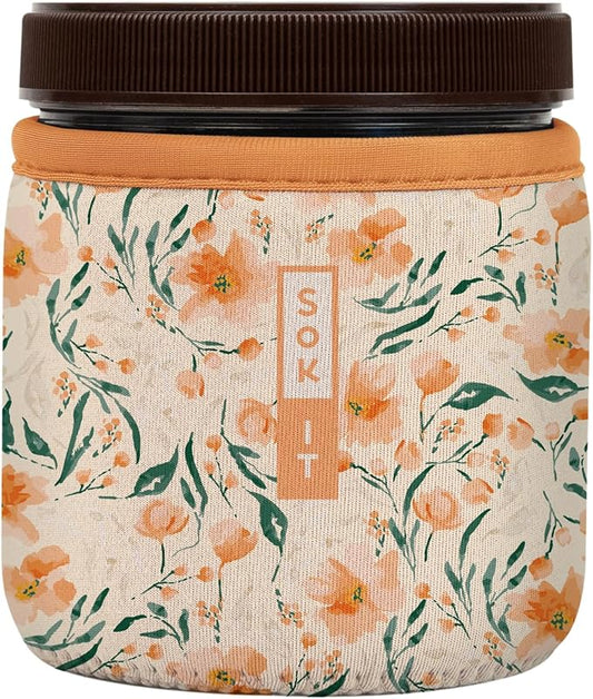 Sok It IceCreamSok Insulated Neoprene Cover (Blush Blossoms, Straight Ice Cream Pints)