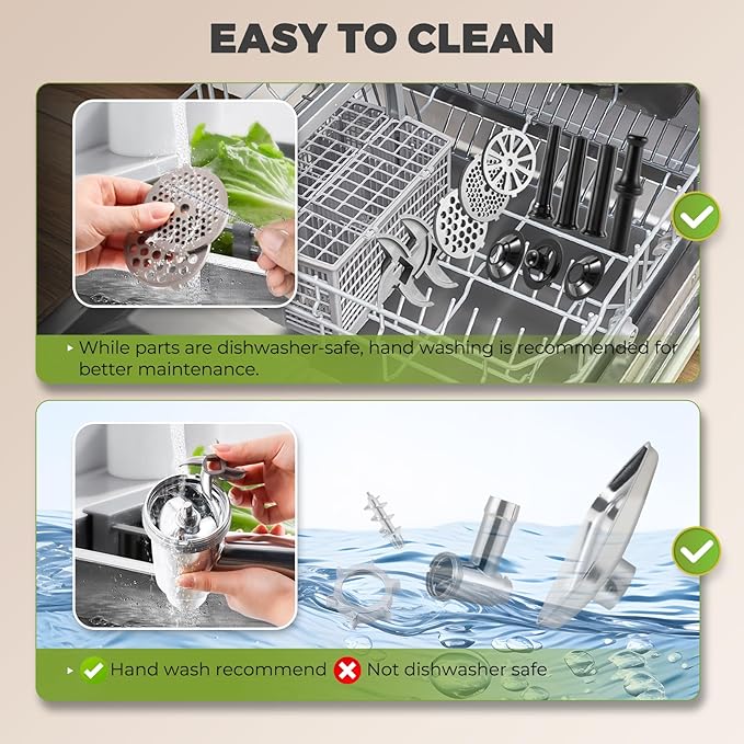 Electric Meat Grinder 3200w Commercial Heavy Duty Metal Gearbox Meat Grinder and Sausage Stuffers, Kubbe Kit for Household Use & Commercial