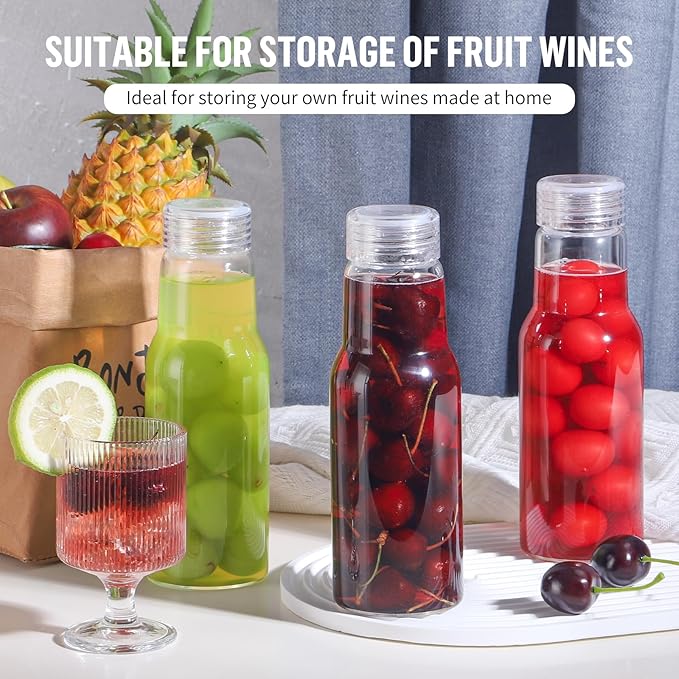 17 Oz Glass Juice Bottles with Lids, Glass Bottles, BPA Free, Borosilicate Glass for Juicing, Smoothies, Infused Water, Beverage Storage, Shaker Bottles (1 Pack)