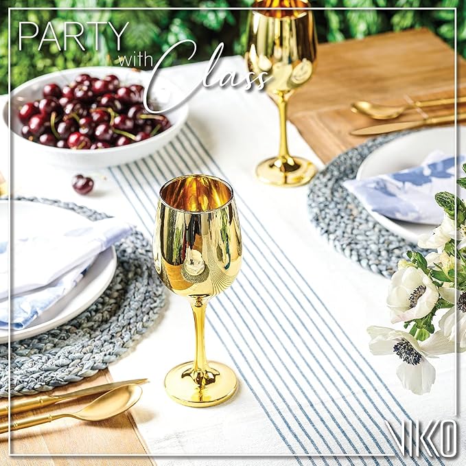 Vikko Décor Wine Glasses, Wine Glass, 14 Oz Fancy Wine Glasses With Stem For Red And White Wine, Durable Wine Glass, Dishwasher Safe, Wine Tasting, Set Of 6