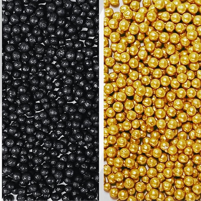 Confect Edible Galaxy Sprinkles | Sprinkles for Cakes & Cupcakes Decoration | pack of 5 Mix Black, Champagne Gold, Sliver, Grey & Golden Pearl | Vegan, Gluten-Free, Nut-Free, Soy-Free, Dairy-Free, Palm Oil-Free- 5 Oz
