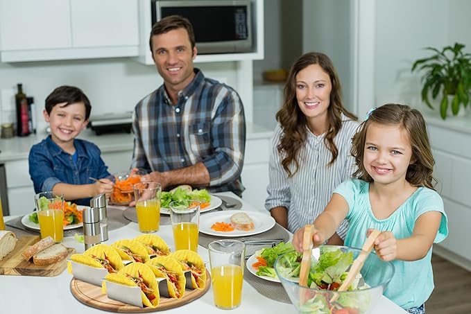 Stainless Taco Holders Set: 4-Stand Holders for 3 Tacos, Easy to Clean, Dishwasher Safe, Street Taco Ready