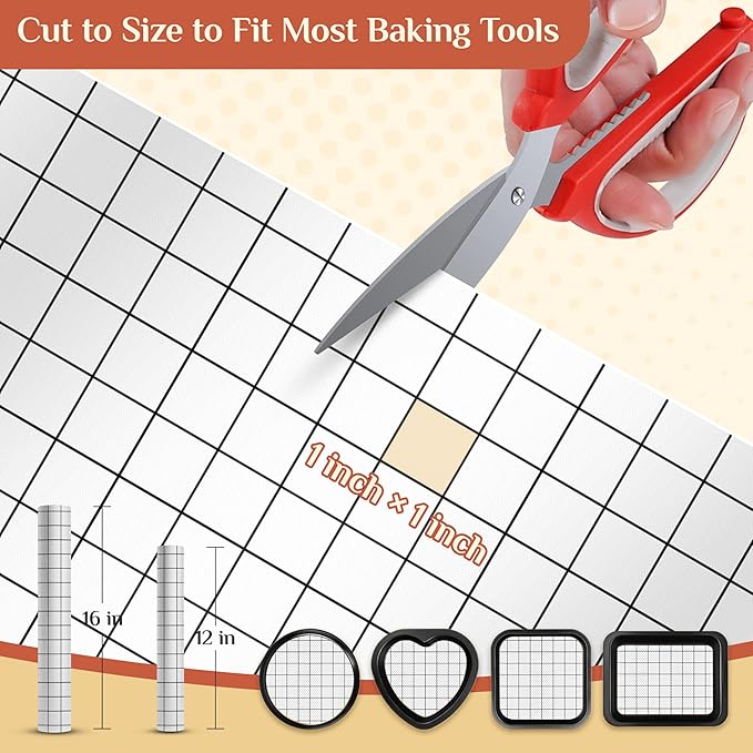 Silicone Baking Mat, 12 IN x 10 FT Free Cutting Baking Sheet,Non-Stick Reusable Dough & Pastry Mat,Non-Slip Silicone Mat Roll for Air Fryer Liner,Freeze Dryer,Oven Baking Pan,Kitchen Counter