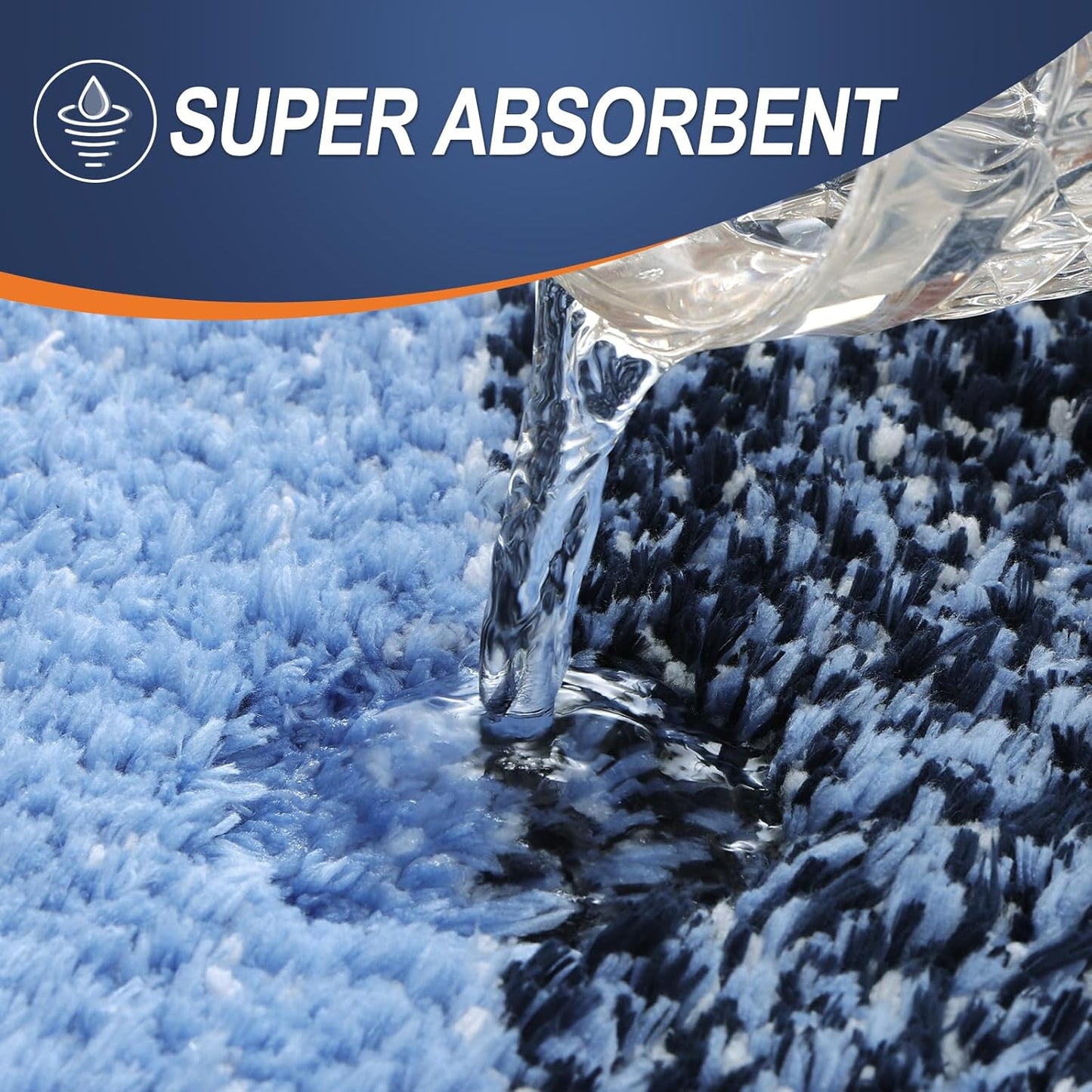 OLANLY Bathroom Runner Rugs 47x17, Extra Soft Absorbent Microfiber Bath Rugs, Rubber Backing, Quick Dry, Machine Washable Bath Mats for Bathroom Floor, Tub and Shower, Home Decor Accessories, Navy