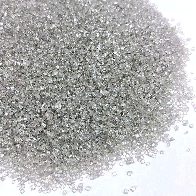 Sentovac Sliver Sanding Sugar for Baking Edible Sparkling Sugar Sprinkles Coarse Sugar Crystals for Baking Topping Cake Cookie Cupcake Topper Ice Cream Decoration Supplies 3.2 OZ