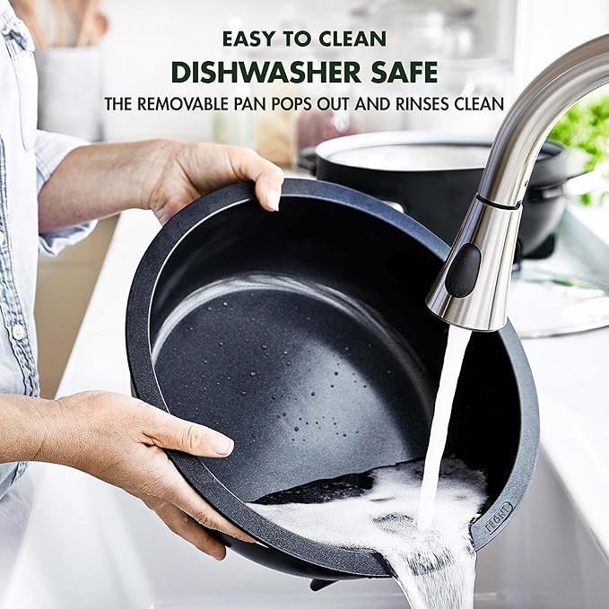 GreenPan Elite Essential Smart Electric 6QT Skillet Pot, Presets to Sear Saute Stir-Fry and Cook Rice, Healthy Ceramic Nonstick and Dishwasher Safe Parts, Easy-to-use LED Display, Gold