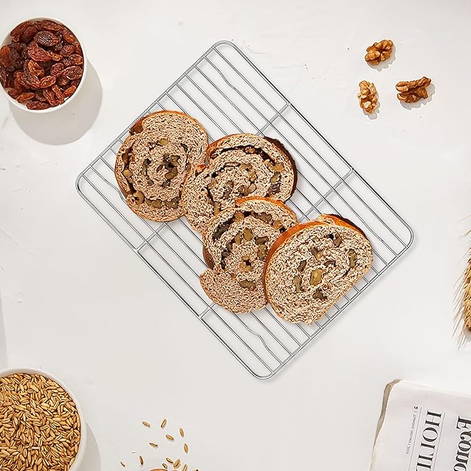 Stainless Steel Cooling Racks Set of 2, Homikit 11.6”*9.1” Heavy Duty Wire Baking Rack for Cooking Roasting Grilling Bacon Cake Cookies, Non Toxic & Rust Free