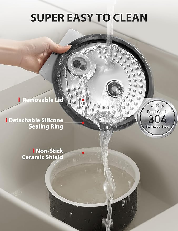 TOSHIBA Umami Smart Rice Cooker 5.5-Cup Uncooked, Fuzzy Logic, 15-in-1 Functions, Digital Display, Delay Timer, Keep Warm, Nonstick Inner Pot, White