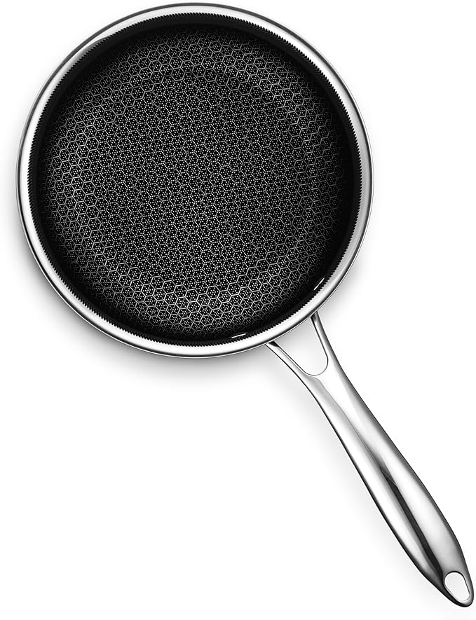 HexClad Hybrid Nonstick 2-Quart Saucepan with Tempered Glass Lid, Stay-Cool Handle, Dishwasher-Friendly, Oven-Safe Up to 900°F, Induction Ready, Compatible with All Cooktops