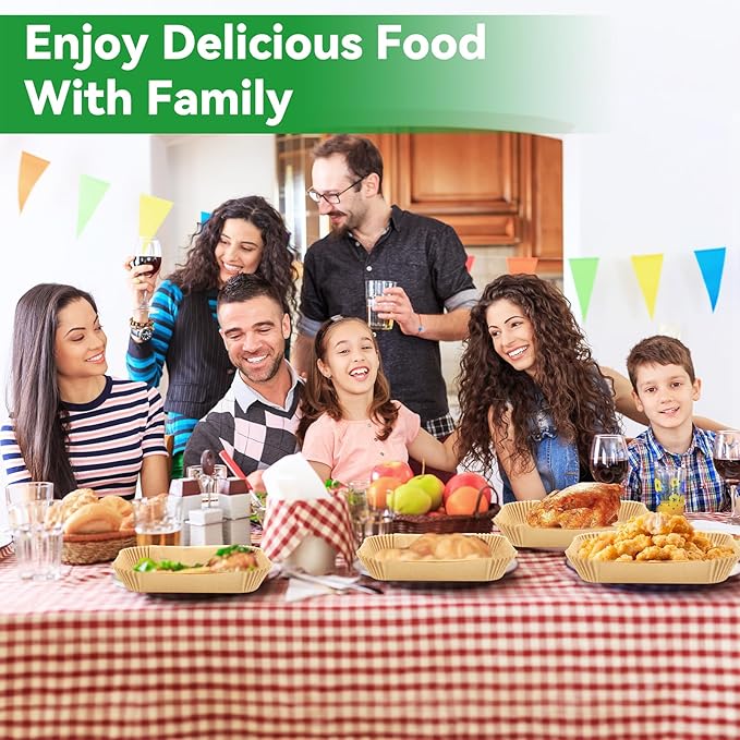 Air Fryer Liners,240 PCS Rectangular Non-stick Disposable Paper Liners, OAMCEG 2-Basket Air Fryer Parchment Baking Paper for Frying, Baking, Cooking, Roasting and Microwave