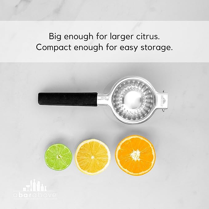 A Bar Above Gold Hand Juicer, Heavy Duty Stainless Steel Citrus Juicer for Cocktails, Fruit Juice Press for Lemons, Limes, and Oranges, Premium Manual Squeezer for Bartenders and Home Bar Use