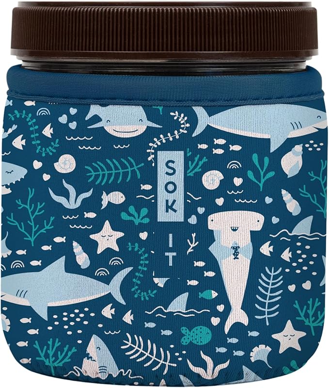Sok It IceCreamSok Insulated Neoprene Cover (Happy Sharks, Straight Ice Cream Pints)