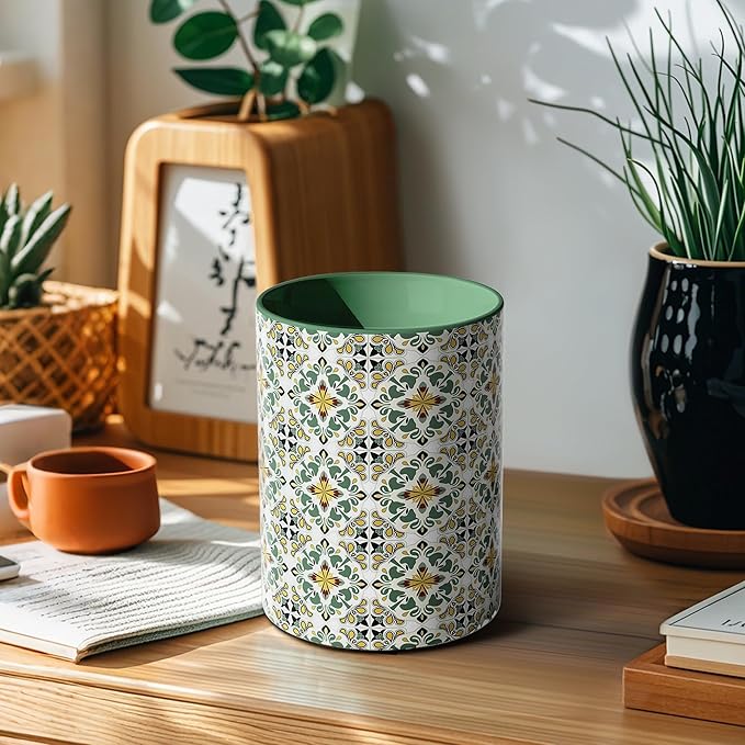 Ceramic Kitchen Utensil Holder for Countertop, Large Mediterranean Utensil Crock ,Green