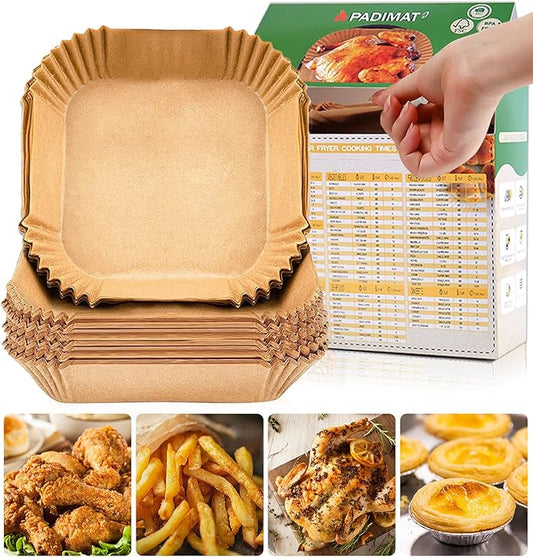 Disposable Paper Liners, 120 Pcs Square Airfryer Parchment Cooking Non-Stick Liner Accessories, Microwave Oven, Frying Pan, Oil-proof Air Fryers Filters Sheet for 2 3 4 4.5 Qt Baking Basket