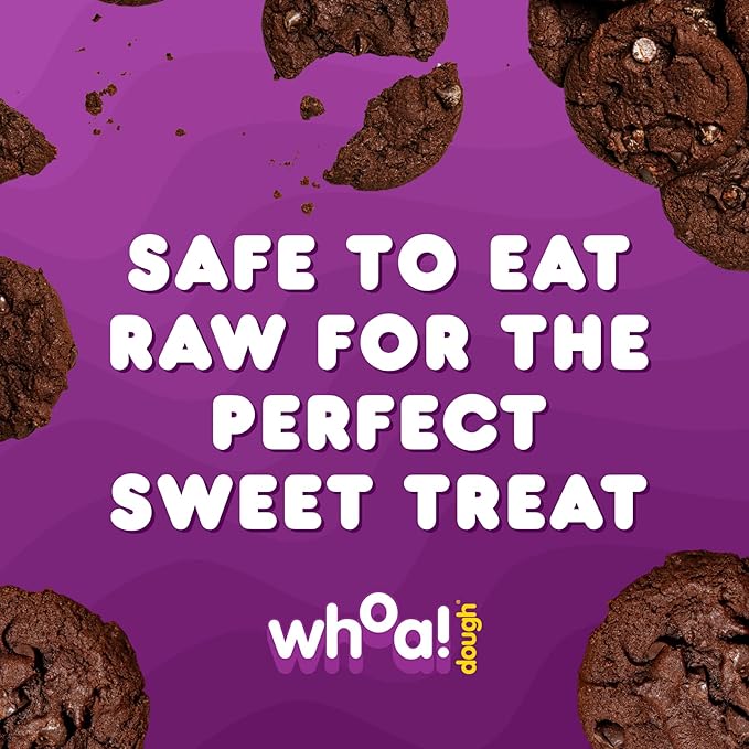 Whoa Dough Ready to Bake Cookie Dough Brownie Batter – Certified Non-GMO, Kosher, Gluten Free – Plant-Based Snack Dough Made with Real Ingredients – 12 Pack