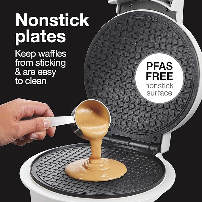 Proctor Silex Waffle Cone and Ice Cream Bowl Maker with Browning Control, Shaper Roller and Cup Press, 7.5” PFAS-Free Nonstick Plates, White (26410MN)