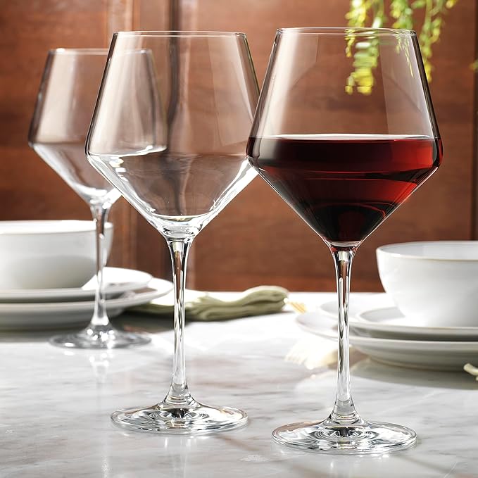 Wine Glasses,White Red Wine Large Glasses Set of 4,Lead-Free Premium Crystal Clear Glass,Hand Blown Italian Style Burgundy Long Stem Wine Glasses,Great Gift Packaging(23oz,4pack)