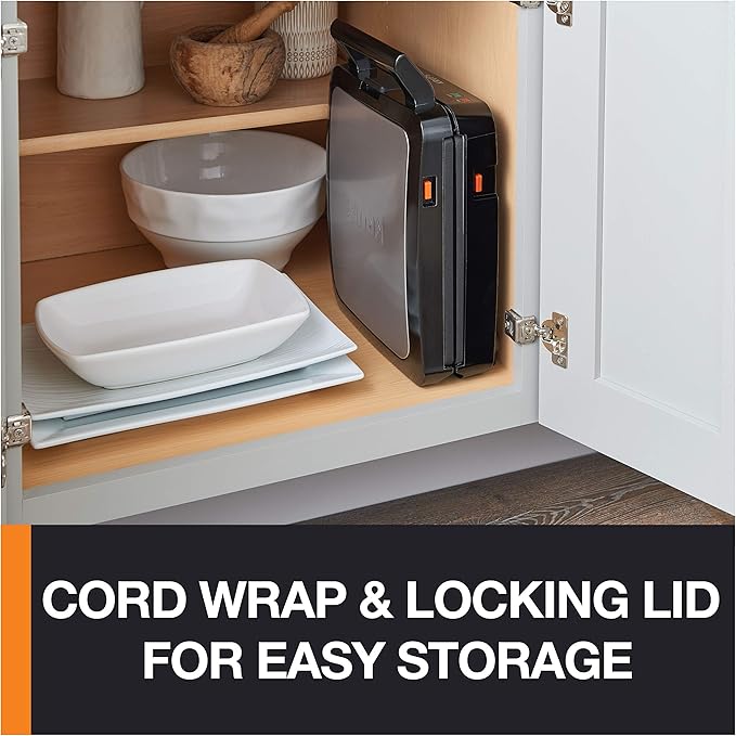 KRUPS 4-Slice Belgian Waffle Maker: Stainless Steel, 5 Browning Levels, Audible Ready Beep, Removable Plates, 1200W, Silver/Black - Perfect for Family Breakfasts