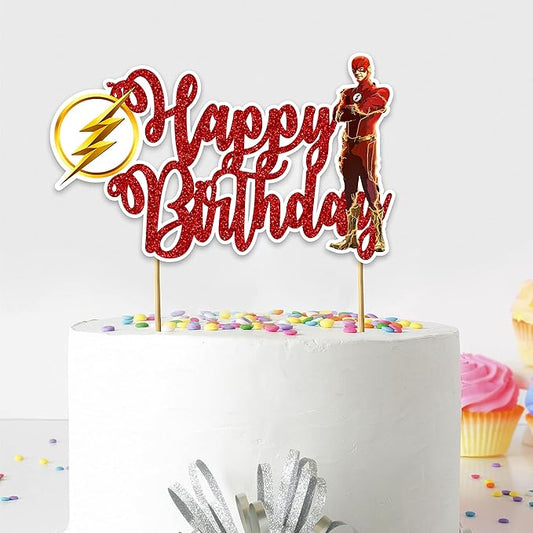 Flsh Happy Birthday Cake Topper - Birthday Decorations.