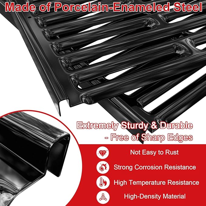 DELSbbq 15 Inch Grill Cooking Grates for Weber Old Spirit 200 with Side Control, Grill Grates for Weber 7523, Spirit E/S 200/210, Spirit 500, Genesis Silver A, Replacement for 7521 7522 65904 65905