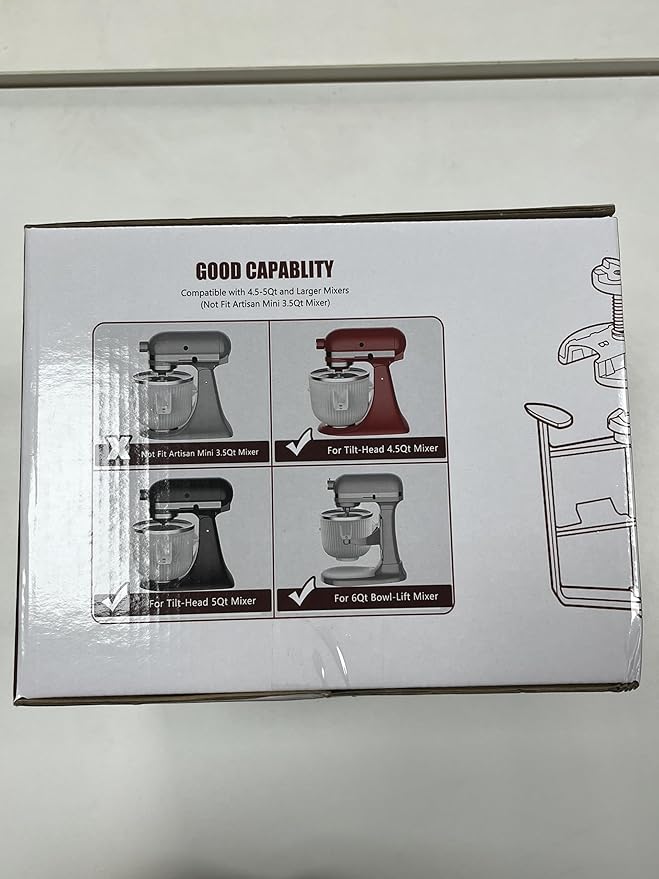 Ice Cream Maker Attachment for Kitchenaid, 2 Quart Frozen Ice Cream Bowl for Stand Mixer 4.5/5/6/7QT, Sorbet Gelato Maker for Homemade Ice, Dessert, Yogurt