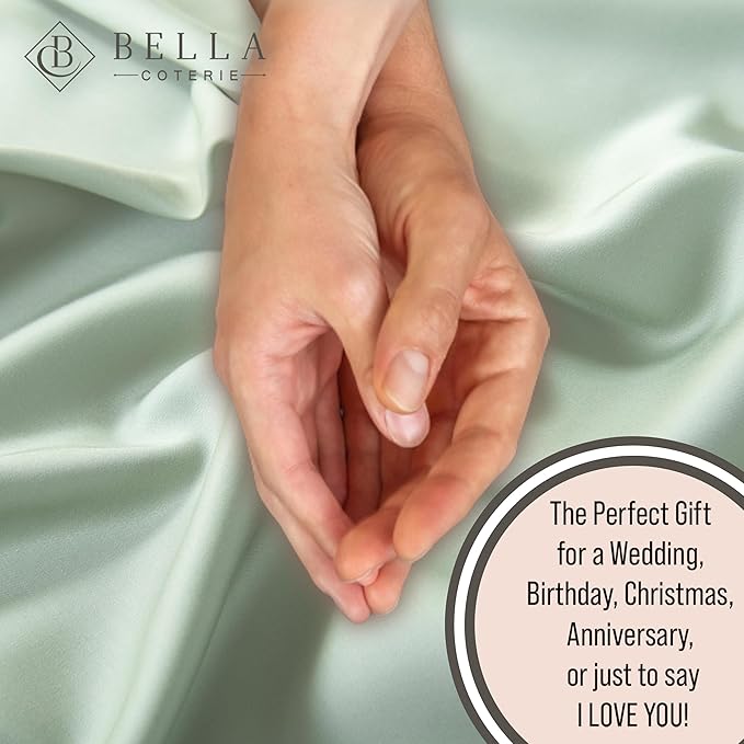 Bella Coterie Luxury Bamboo Viscose Twin XL Size Sheet Set | 100% Organically Grown | Ultra Soft | Cooling for Hot Sleepers | 18" Deep Pocket [Sea Glass]