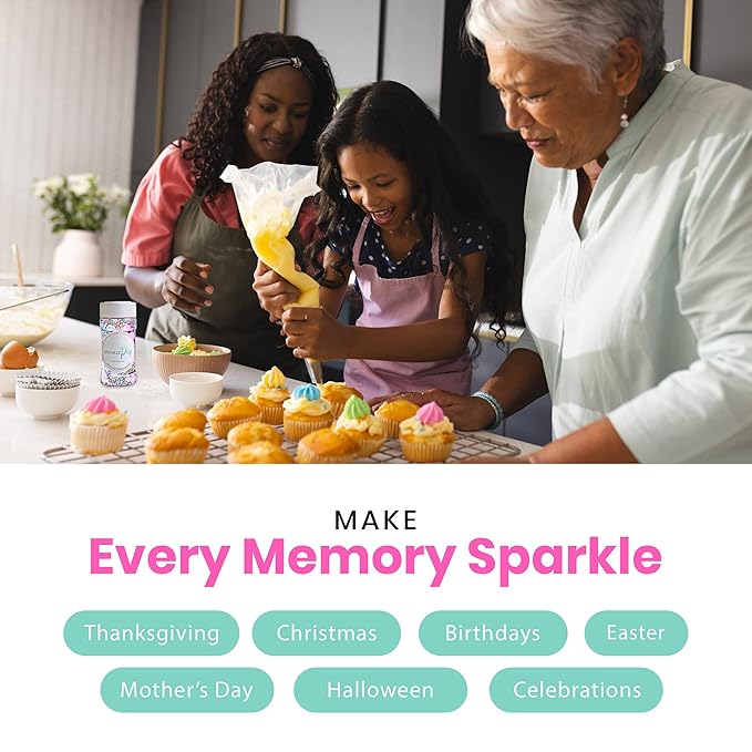 Sprinkle Pop Unicorn Sprinkle Mix| Pastel Pink Purple Blue White Sprinkles with ~20 Unicorn Wafer Paper and Gold Dragees Made in USA for Decorating Princess Birthday Cakes Cupcakes Donuts Cookies, 4oz