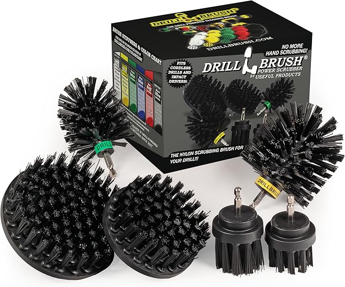 The Ultimate No-Wire Grill Brush Kit - BBQ Accessories - Drill Brush - Rust Remover - Cast Iron Skillet - Grill Cleaner - BBQ Brush - Grill Accessories - Grill Scraper - Electric Smoker - Gas Grill