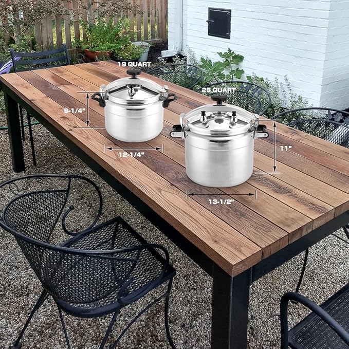 BreeRainz 26 Quart Clamp On Pressure Cooker, Aluminum Pressure Cooker w/Ultra Safe Clamp Bar Locking System, Double Valves for Stable Cooking Pressure, for Family or Commercial Use