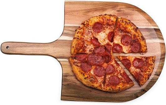 TOSCANA - a Picnic Time brand Acacia Wood Pizza Peel, Serving Pizza Paddle, Bread Peel, 22.75 x 14 in (Acacia Wood)