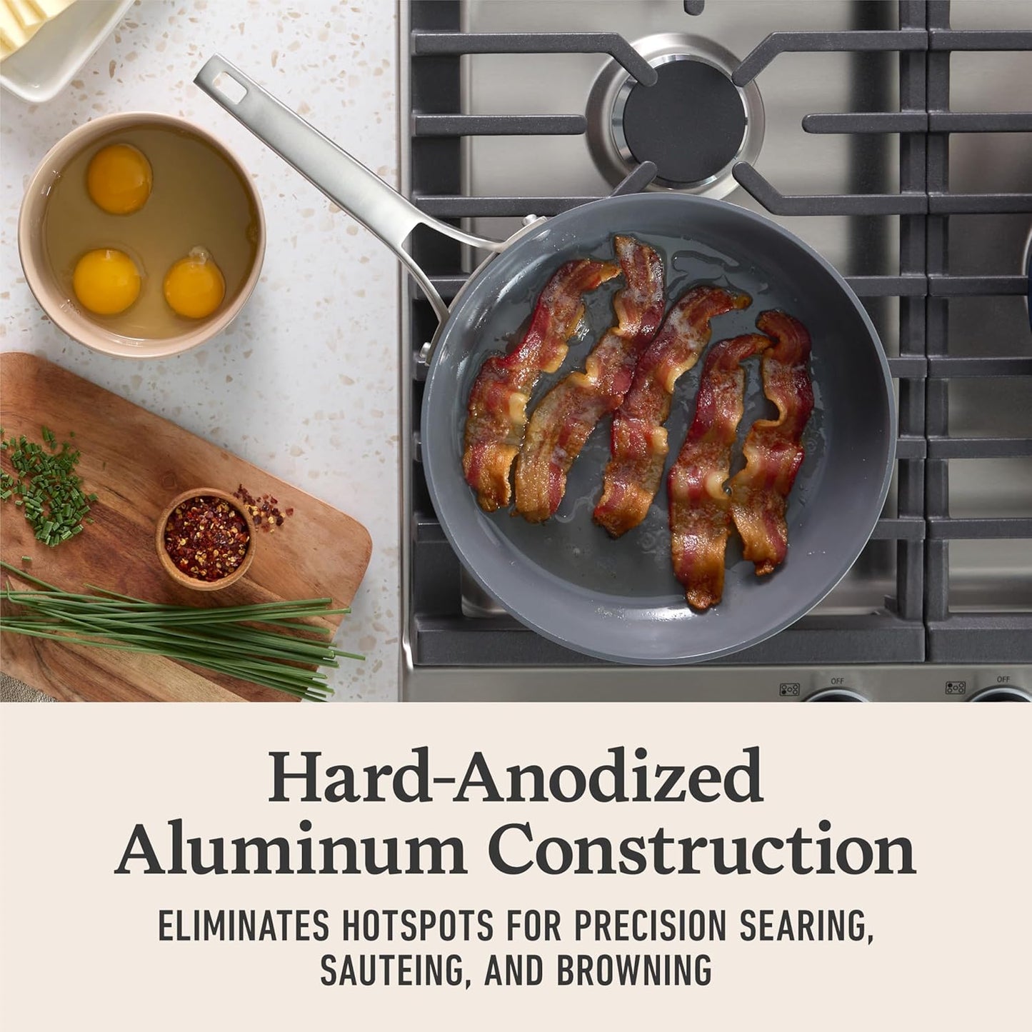 Calphalon® Premier Ceramic Nonstick 12" Frying Pan with Lid, Mushroom Grey