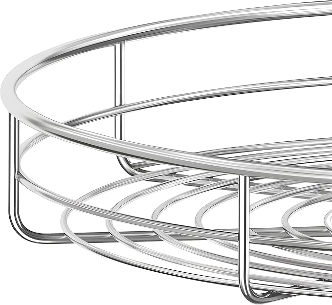 20" Lazy Susan Turntable for Cabinet - Corner Cabinet Organizer for Kitchen, Full Circle Corner Cabinet Lazy Susan Replacement Shelves Rotating Rack for Corner Base