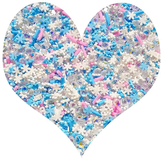 EHOPE Fake Sprinkles Fake Christmas Sprinkles Fake Candy Sprinkles Clay Sprinkles Polymer Sprinkles Polymer Clay Slices for Nail Art DIY Crafts Cake Phone(40G-Sugar granules+Snowflake-21)