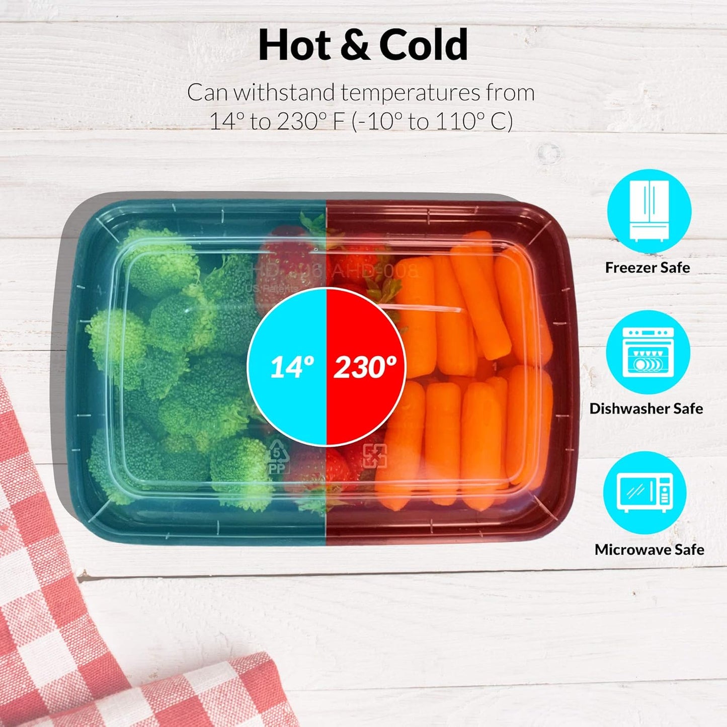 Reli. 28 oz Meal Prep Containers w/Lids - 50 Pack | Leftover To Go, Takeout | Microwave Safe | Disposable Containers for Food Storage | Take Home/Lunch/Meal Planning | Plastic | Black