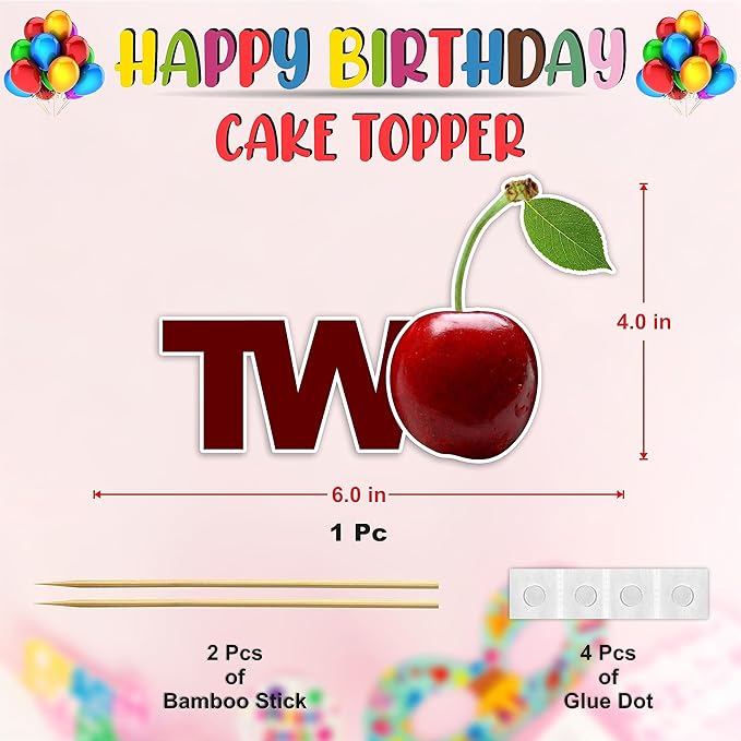 Seyal® Cherry Two Cake Topper